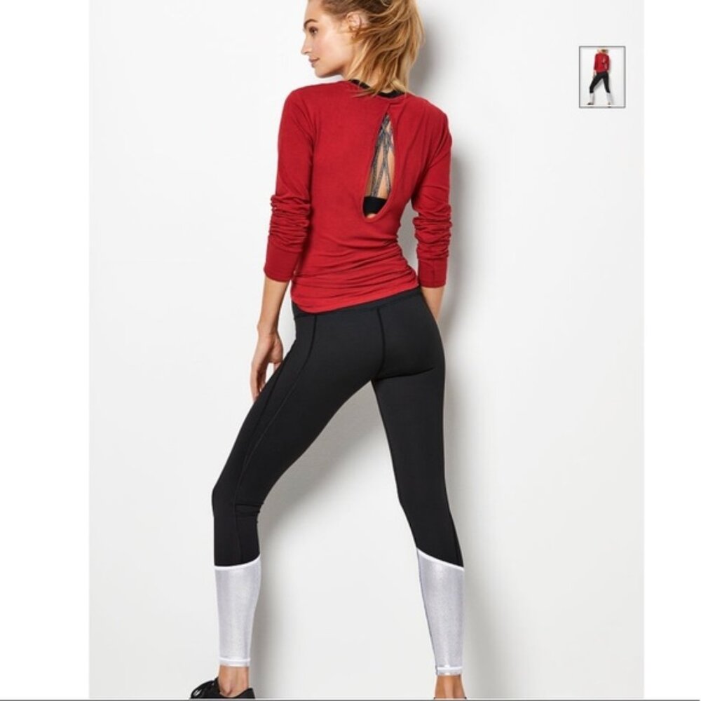 Victoria Sport Knockout Tight Black and Silver Size S NWT